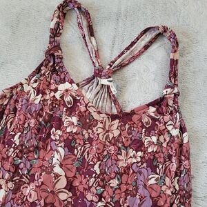 Maurices Womens Size Large Strappy Floral Babydoll Silhouette Tank Top Boho